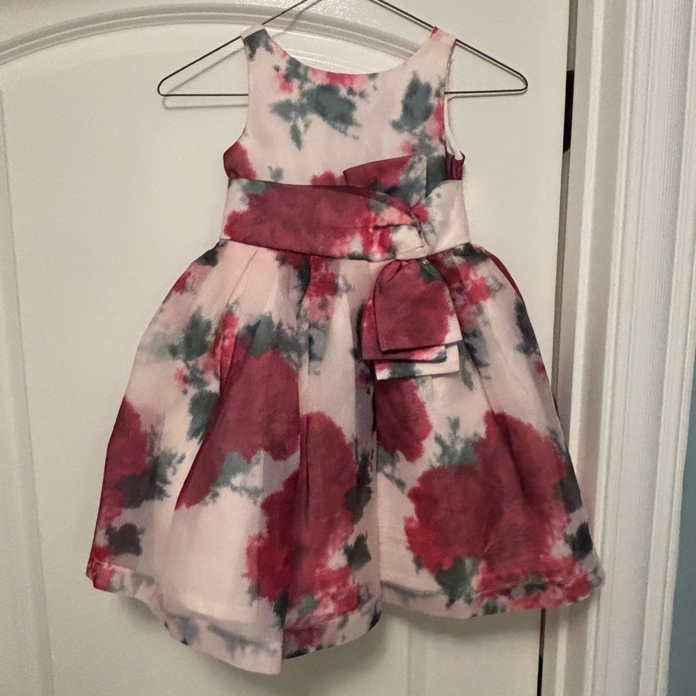 Janie and Jack Floral Satin Party Dress – WORN ONCE Size 4